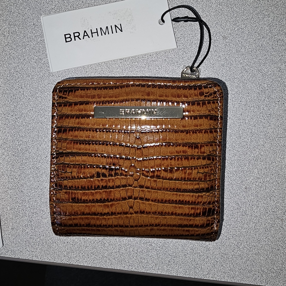 NWT Brahmin Tan Embossed Leather Wallet